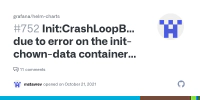 Init:CrashLoopBackOff due to error on the init-chown-data container when persistence is enabled · Issue #752 · grafana/helm-charts